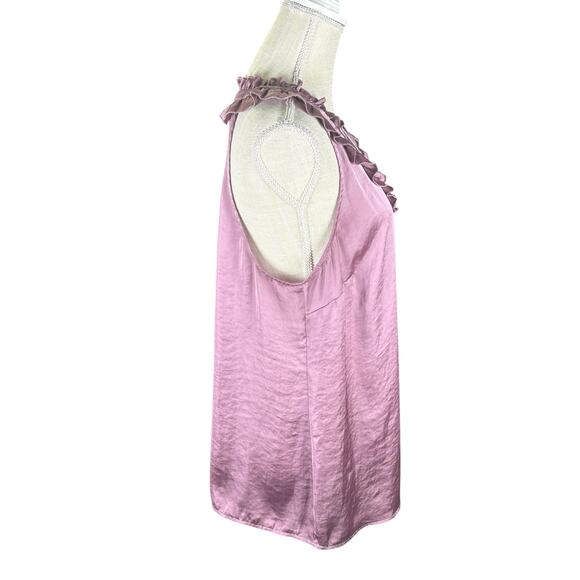CAbi Tally Tank Top Women's Large Lilac Purple Ruffles V-neck Flowy Lightweight - Picture 6 of 9
